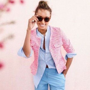 J. Crew Peplum Jacket in Neon Fuchsia Tweed NWT